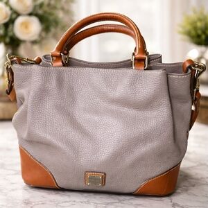 Dooney & Bourke Elegant Gray and Tan Women's Handbag